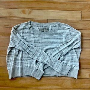 All Saints Tan and Cream Boxy Cropped Sweater